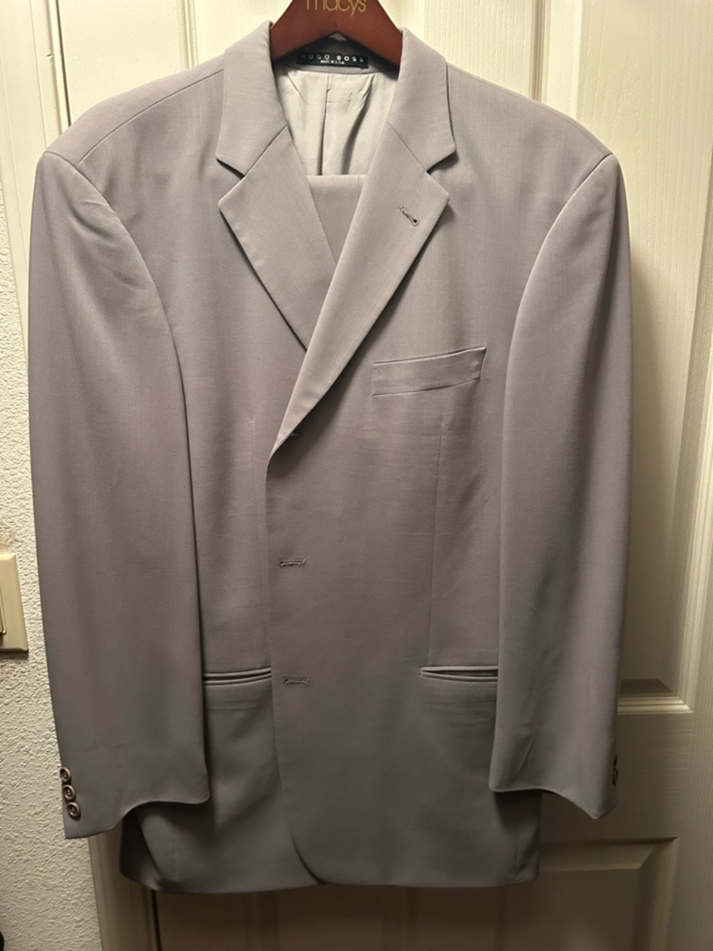 Hugo Boss Men's Light Gray Single-Breasted Blazer
